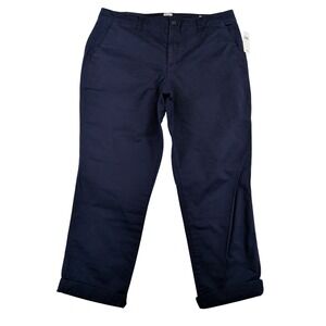 Gap Girlfriend Khaki Navy Blue Chino Pants Womens 12 New NWT Casual Office